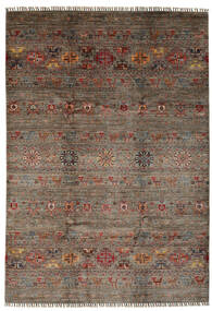 絨毯 Shabargan 206X297 茶色/ブラック (ウール, アフガニスタン)