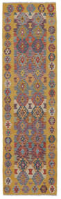  Kilim Afghan Old Style Tappeto 83X294 Di Lana Marrone/Grigio Scuro Piccolo Carpetvista