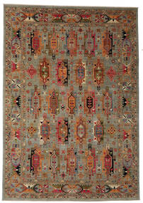 絨毯 Shabargan Tribal 251X360 茶色/ブラック 大きな (ウール, アフガニスタン)