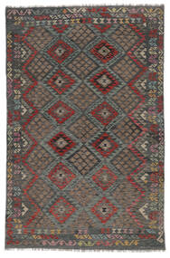  Kilim Afghan Old Style Rug 191X291 Wool Black/Brown Carpetvista