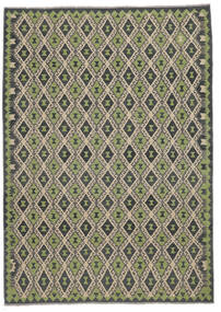 207X296 Koberec Orientální Kelim Afghán Old Style Černá/Tmavě Zelená (Vlna, Afghánistán) Carpetvista