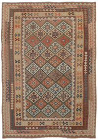 Alfombra Oriental Kilim Afghan Old Style 207X300 Marrón/Negro (Lana, Afganistán)
