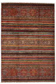  210X313 Shabargan Teppich Dunkelrot/Schwarz Afghanistan Carpetvista