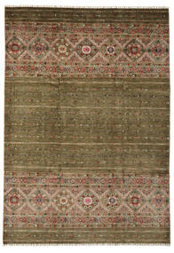 215X307 Shabargan Teppich Moderner Braun/Schwarz (Wolle, Afghanistan) Carpetvista