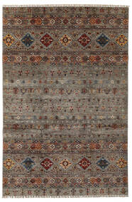 絨毯 Shabargan 211X321 茶色/ブラック (ウール, アフガニスタン)