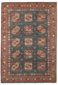  199X287 Kazak Fine Rug Black/Dark Red Afghanistan Carpetvista