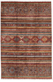 Tapete Shabargan 209X318 Vermelho Escuro/Castanho (Lã, Afeganistão)