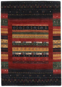 Gabbeh Loribaft Teppich 138X197 Schwarz/Dunkelrot Wolle, Indien Carpetvista