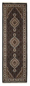 Täbriz Royal Teppich 82X260 Läufer Schwarz/Braun Wolle, Indien Carpetvista