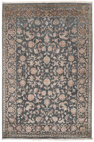 197X295 絨毯 オリエンタル カシャン インド ウール/Viscos 茶色/ブラック (ウール, インド) Carpetvista