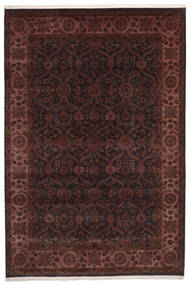 Keshan Indo Wool/Viscos Rug 201X297 Black/Dark Red Wool, India Carpetvista