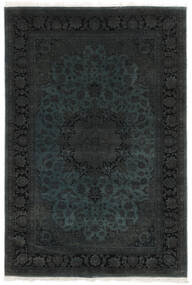 173X257 Keshan Indisch Wolle/Viscos Teppich Orientalischer Schwarz (Wolle, Indien) Carpetvista
