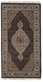 87X164 絨毯 オリエンタル タブリーズ Royal ブラック/茶色 ( インド) Carpetvista