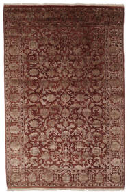 198X296 Keshan Indisch Wolle/Viscos Teppich Orientalischer Braun/Schwarz ( Indien) Carpetvista
