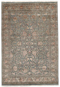 241X344 絨毯 オリエンタル カシャン インド ウール/Viscos 茶色/ダークイエロー (ウール, インド) Carpetvista