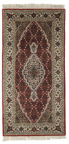 70X140 Täbriz Royal Teppich Orientalischer Schwarz/Braun (Wolle, Indien) Carpetvista