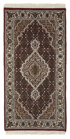  Orientalisk Tabriz Royal Matta 74X142 Svart/Brun Indien Carpetvista