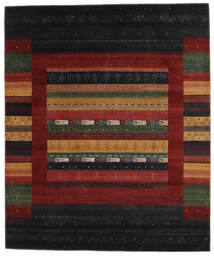 絨毯 ギャッベ Loribaft 247X296 ブラック/ダークレッド (ウール, インド)