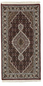 75X144 絨毯 オリエンタル タブリーズ Royal ブラック/茶色 (ウール, インド) Carpetvista