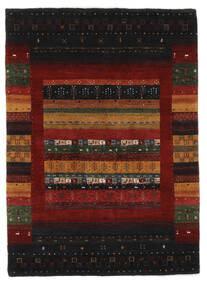 Gabbeh Loribaft Rug 121X170 Black/Dark Red Wool, India Carpetvista
