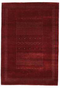 絨毯 ギャッベ Loribaft 150X215 ブラック/ダークレッド (ウール, インド)