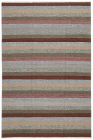 絨毯 オリエンタル キリム 200X300 茶色/ダークグレー (ウール, ペルシャ/イラン)