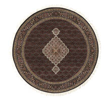 Tabriz Royal Rug Ø 180 Round Black/Brown Wool, India Carpetvista