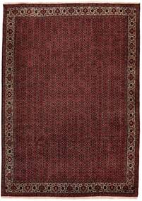 Bidjar Med Silke Teppe 250X357 Svart/Mørk Rød Stort Persia/Iran