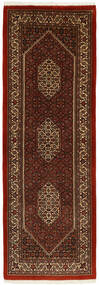 絨毯 オリエンタル ビジャー シルク製 73X216 廊下 カーペット ブラック/ダークレッド (ウール, ペルシャ/イラン)