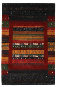 Gabbeh Loribaft Teppich 118X180 Schwarz/Dunkelrot Wolle, Indien Carpetvista