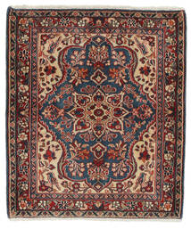 75X88 絨毯 オリエンタル ハマダン シャフバフ ブラック/ダークレッド (ウール, ペルシャ/イラン) Carpetvista