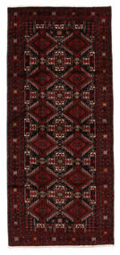 絨毯 ペルシャ バルーチ 111X247 廊下 カーペット ブラック/ダークレッド (ウール, ペルシャ/イラン)