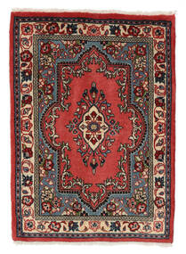 絨毯 ペルシャ サルーク 63X87 深紅色の/黒 (ウール, ペルシャ/イラン)