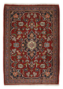 63X90 Sarough Teppich Orientalischer Schwarz/Dunkelrot (Wolle, Persien/Iran) Carpetvista