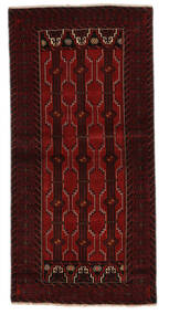  Baluch Rug 124X243 Persian Wool Black/Dark Red Small Carpetvista