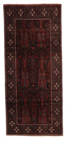  Baluch Rug 111X252 Persian Wool Black/Dark Red Small Carpetvista