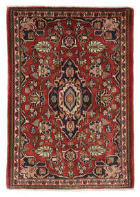 絨毯 オリエンタル サルーク 62X90 ダークレッド/ブラック (ウール, ペルシャ/イラン)