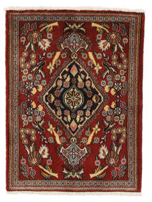 63X84 Asadabad Rug Oriental Black/Dark Red (Wool, Persia/Iran) Carpetvista