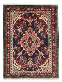 絨毯 ペルシャ アサダバード 62X81 ブラック/ダークレッド (ウール, ペルシャ/イラン)