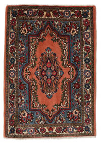 65X90 Sarough Teppich Orientalischer Schwarz/Dunkelrot (Wolle, Persien/Iran) Carpetvista