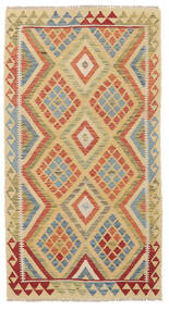 絨毯 オリエンタル キリム アフガン オールド スタイル 98X193 茶色/オレンジ (ウール, アフガニスタン)