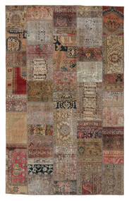 絨毯 Patchwork - Persien/Iran 195X308 茶色/ブラック (ウール, ペルシャ/イラン)