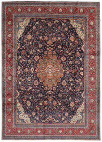 Sarough Vloerkleed 265X373 Zwart/Donkerrood Groot Wol, Perzië/Iran Carpetvista
