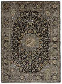  Persischer Keshan Fine Teppich 313X424 Schwarz/Braun Großer (Wolle, Persien/Iran)