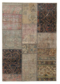 絨毯 Patchwork - Persien/Iran 105X150 茶色/ブラック (ウール, ペルシャ/イラン)