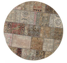  Ø 150 Patchwork - Persien/Iran Teppich Moderner Rund Braun/Orange (Wolle, Persien/Iran) Carpetvista