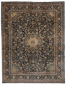  298X383 Keshan Fine Vloerkleed Zwart/Bruin Perzië/Iran Carpetvista