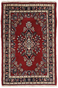 絨毯 ハマダン シャフバフ 65X97 ブラック/ダークレッド (ウール, ペルシャ/イラン)
