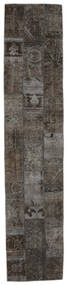  Persischer Patchwork Teppich 83X407 Läufer Schwarz/Braun (Wolle, Persien/Iran)