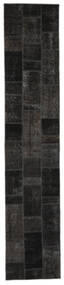 83X408 Alfombra Patchwork - Persien/Iran Moderna De Pasillo Negro (Lana, Persia/Irán) Carpetvista
